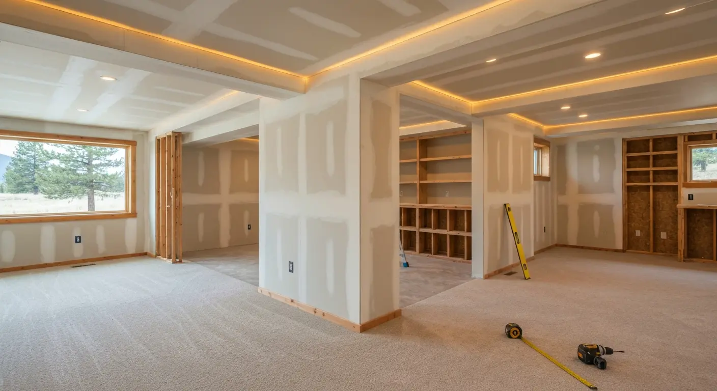 Finished basement space