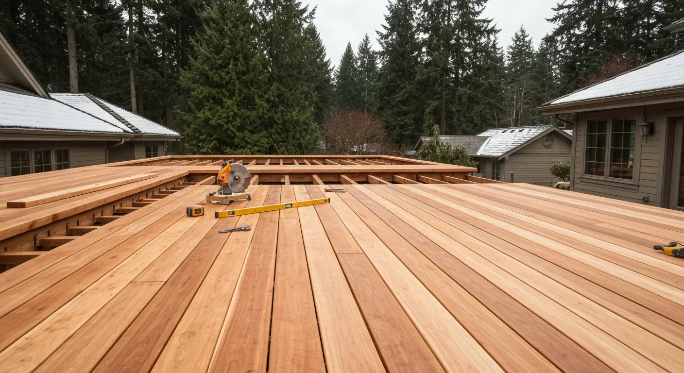 Wood deck construction