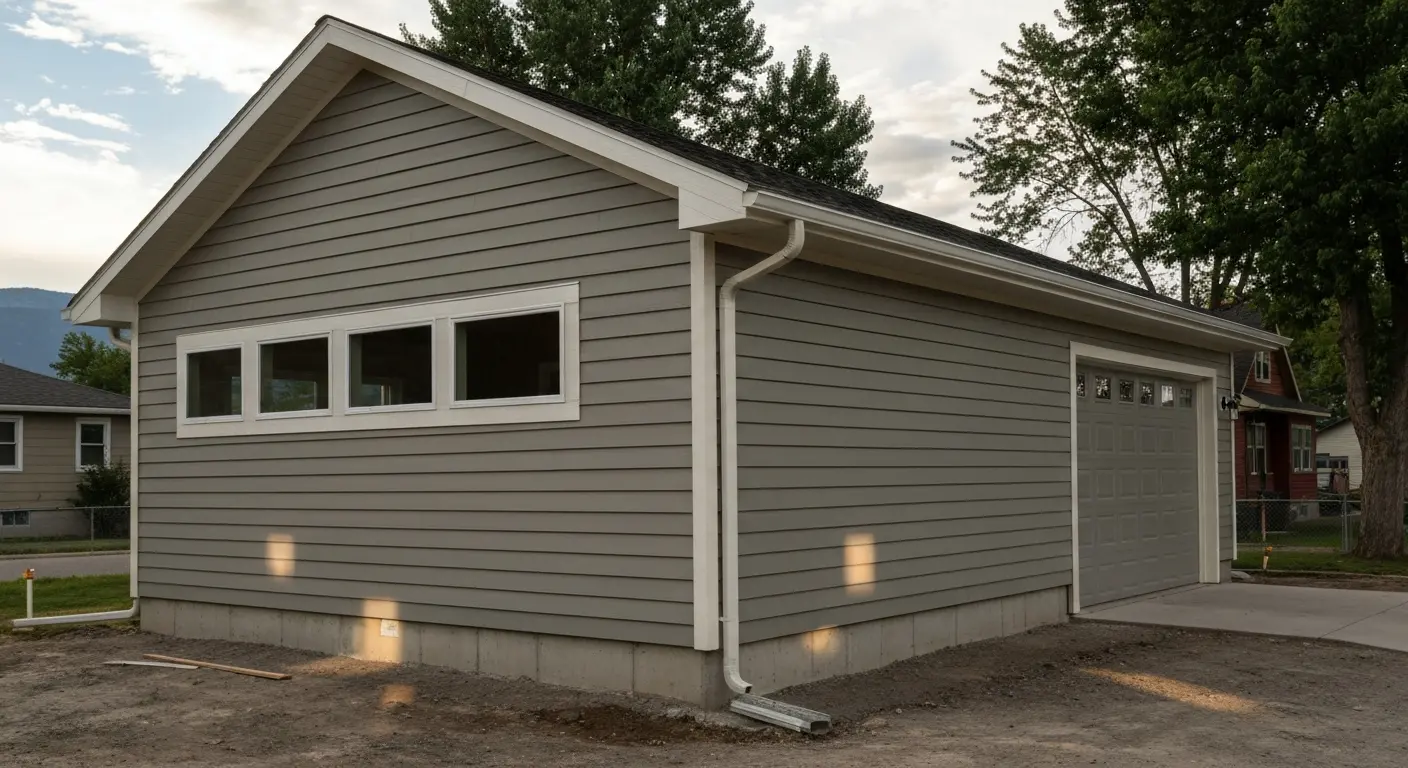 Attached garage addition to existing home