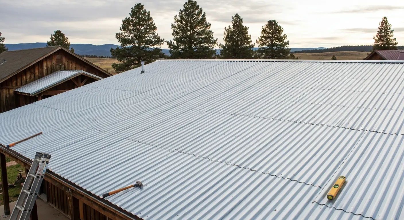Corrugated metal roofing