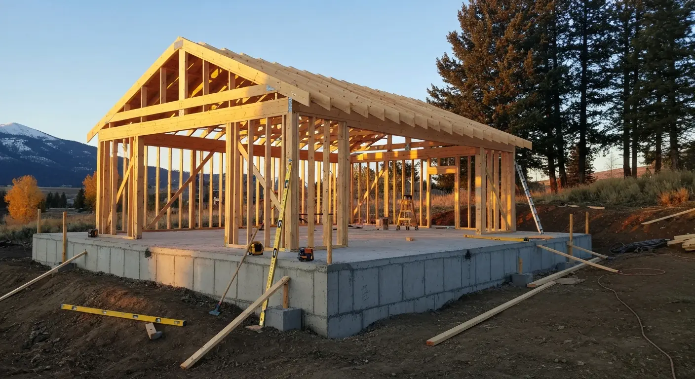Detached garage construction
