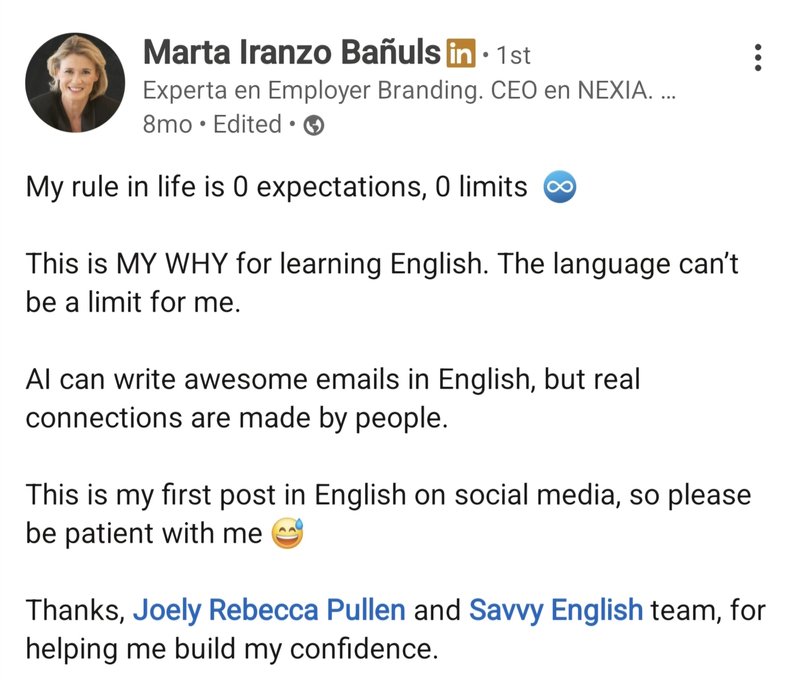 LinkedIn post from Marta Iranzo Bañuls, CEO at NEXIA