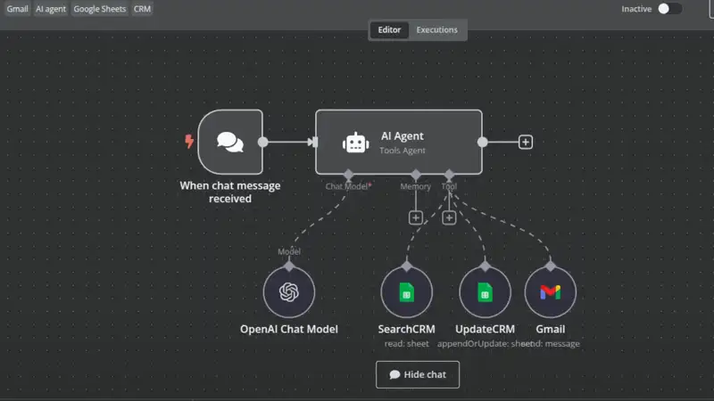 Automated follow-up emails generated in Gmail