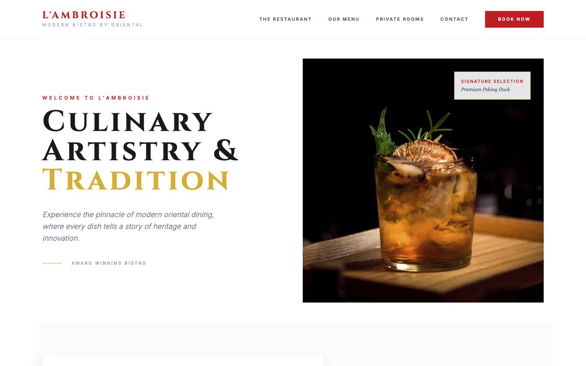 L'Ambroisie restaurant reservation site