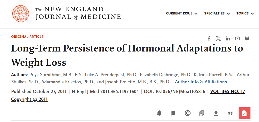 New England Journal of Medicine, lo studio del 2011 su dieta e ormoni della fame