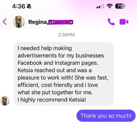 Client message screenshot
