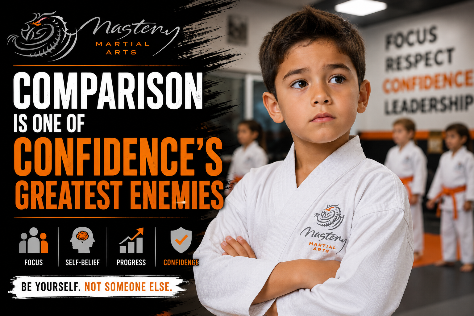 Child learning confidence by focusing on personal growth instead of comparison Child learning confidence by focusing on personal growth instead of comparison