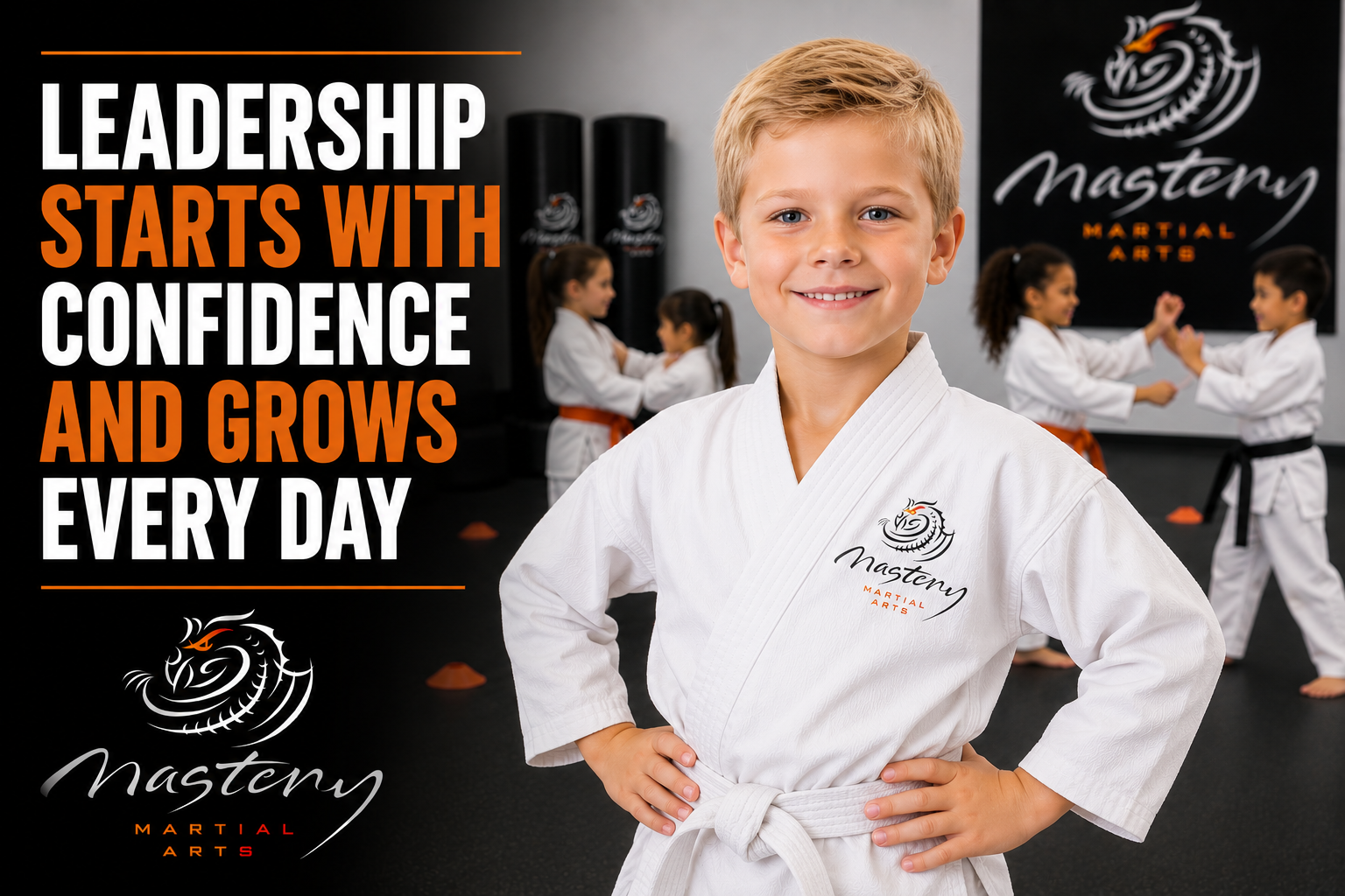 Dedicated martial arts student practicing skills while building confidence, discipline, and self-control.