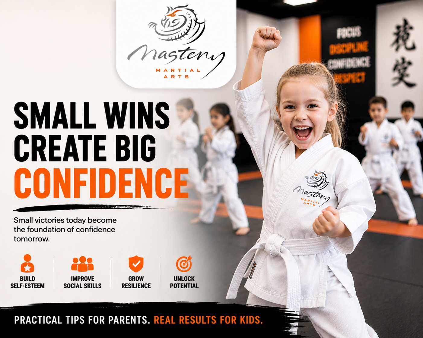 Young martial arts student receiving recognition while building confidence, leadership skills, and self-esteem. Young martial arts student receiving recognition while building confidence, leadership skills, and self-esteem.