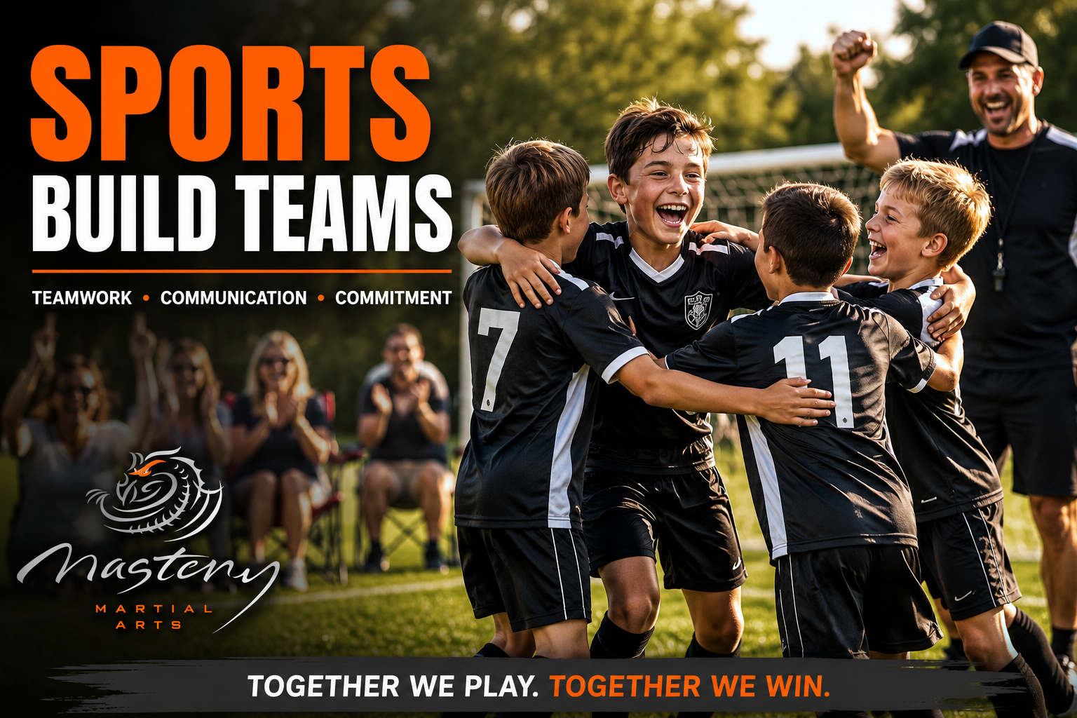 Children celebrating together after scoring during a youth soccer game. Children celebrating together after scoring during a youth soccer game.