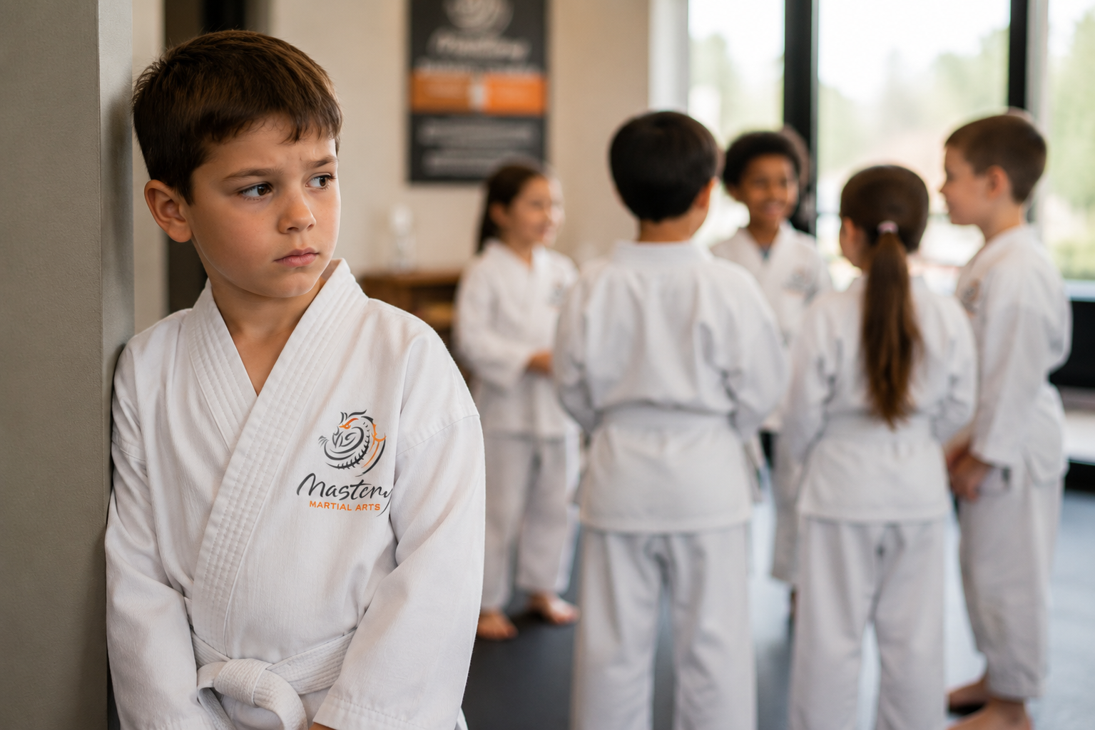 A hesitant child watches other children participate while quietly wondering if they are capable too. A hesitant child watches other children participate while quietly wondering if they are capable too.