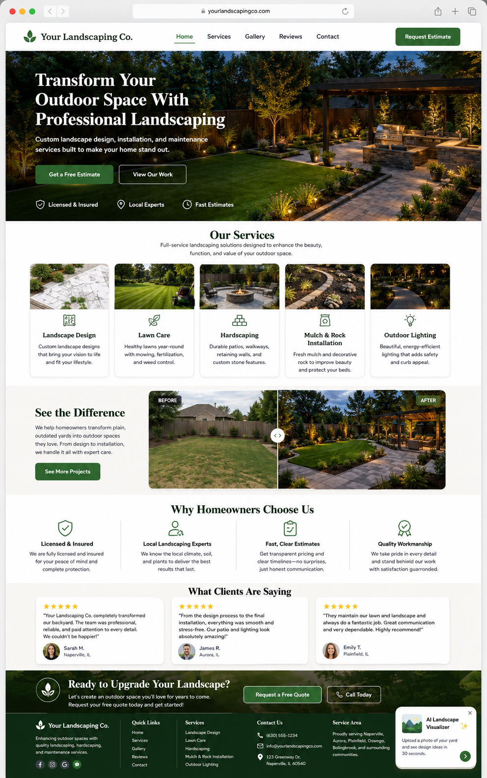 Lawncare website mockup 5