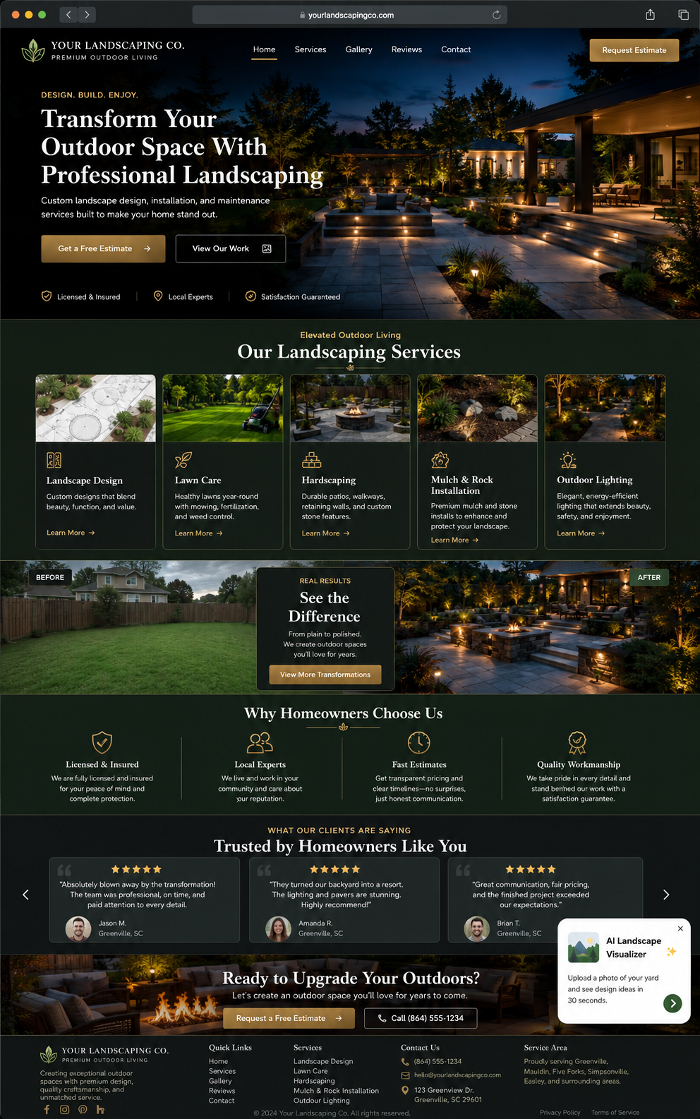 Lawncare website mockup 2