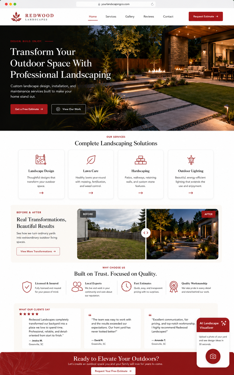 Lawncare website mockup 4