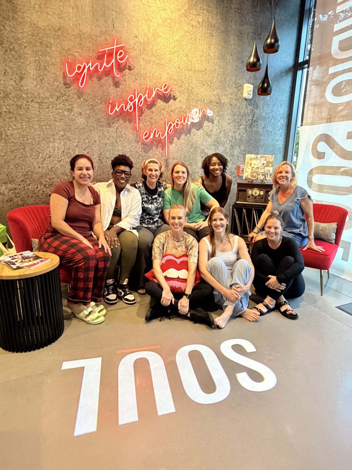 Women connecting at a community gathering