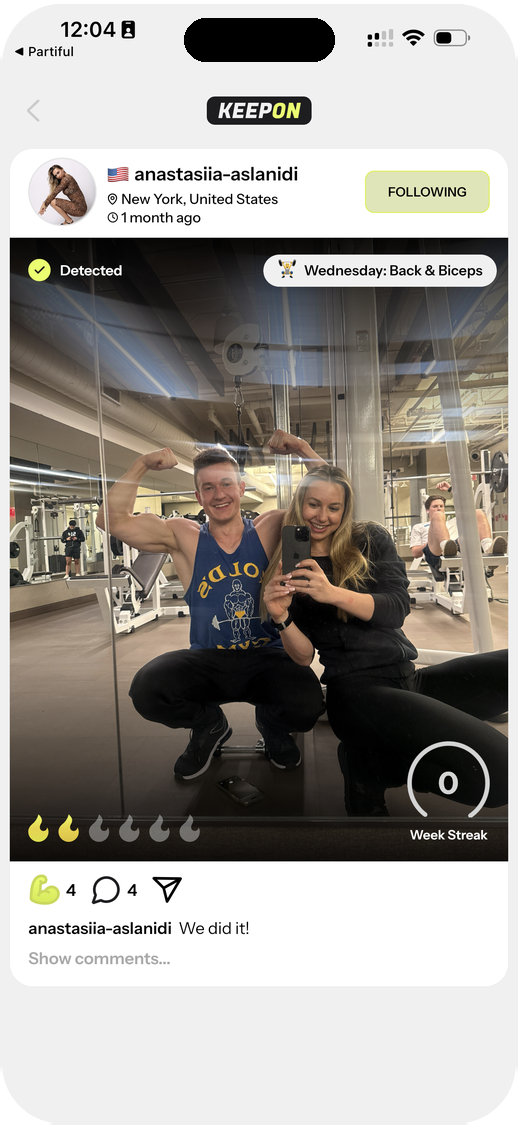 KEEPON app Coach Sam screen