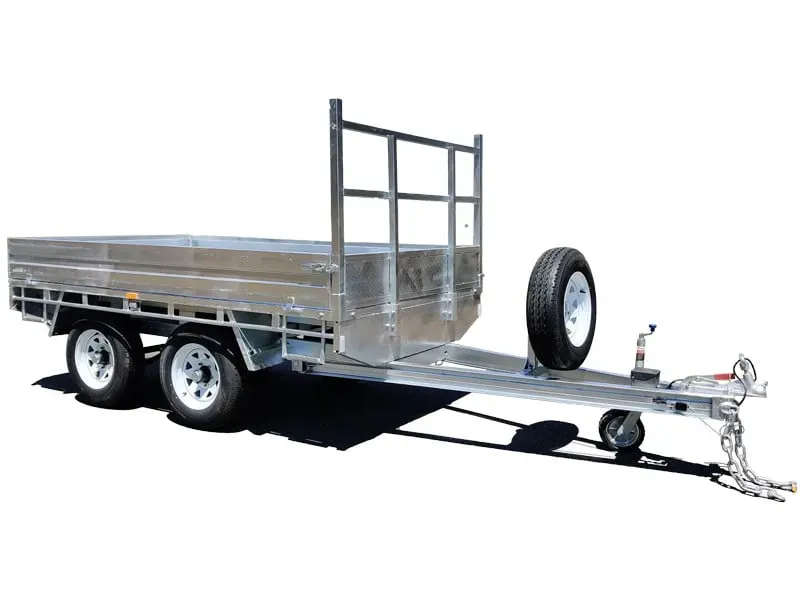 10x6 tandem flat top trailer with headboard and spare wheel