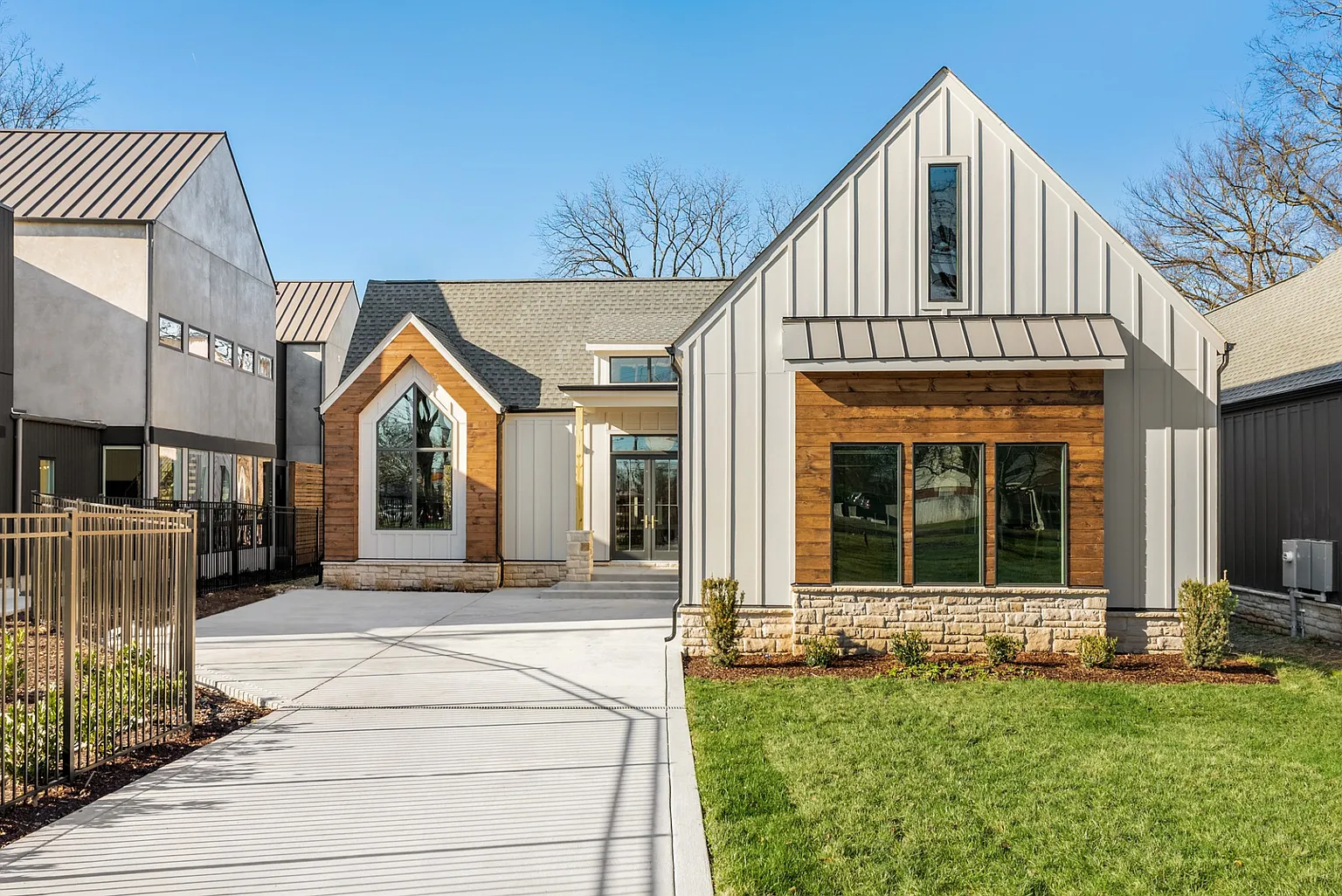 Completed custom home exterior by Providence Builder Group