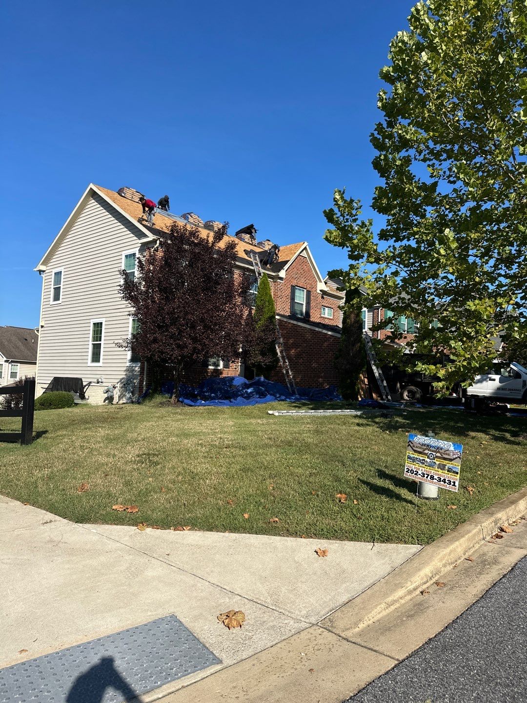 Residential roofing work detail by Black Sun Restorations