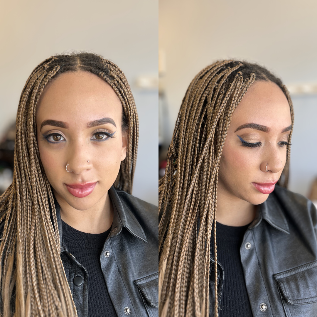 Natural Makeup with a pop of colour - eyeliner