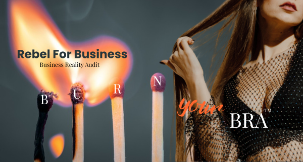 Burn your BRA image of woman stood in a bra next to matchsticks