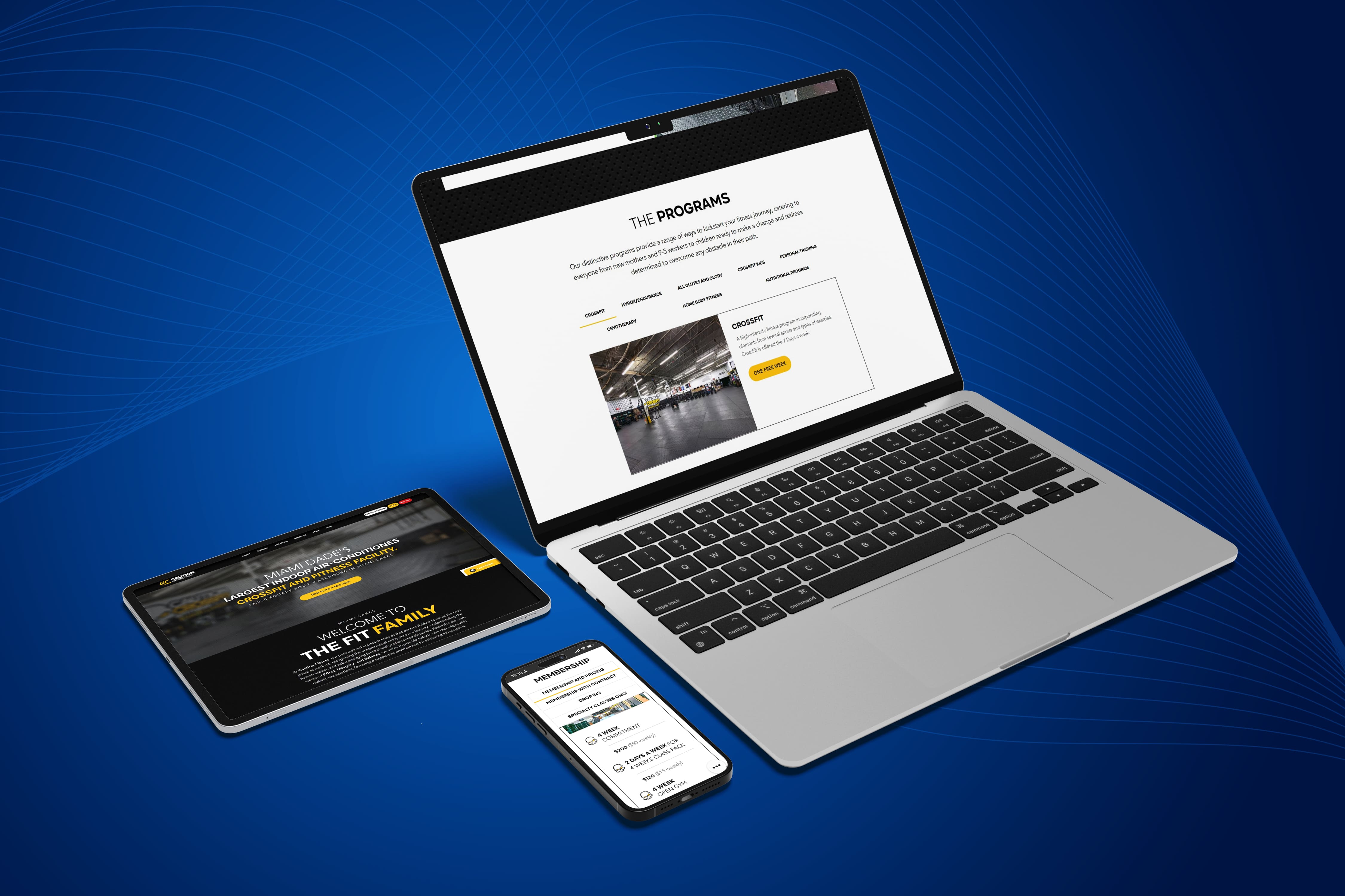 Full website for a Miami Gym created on Wix