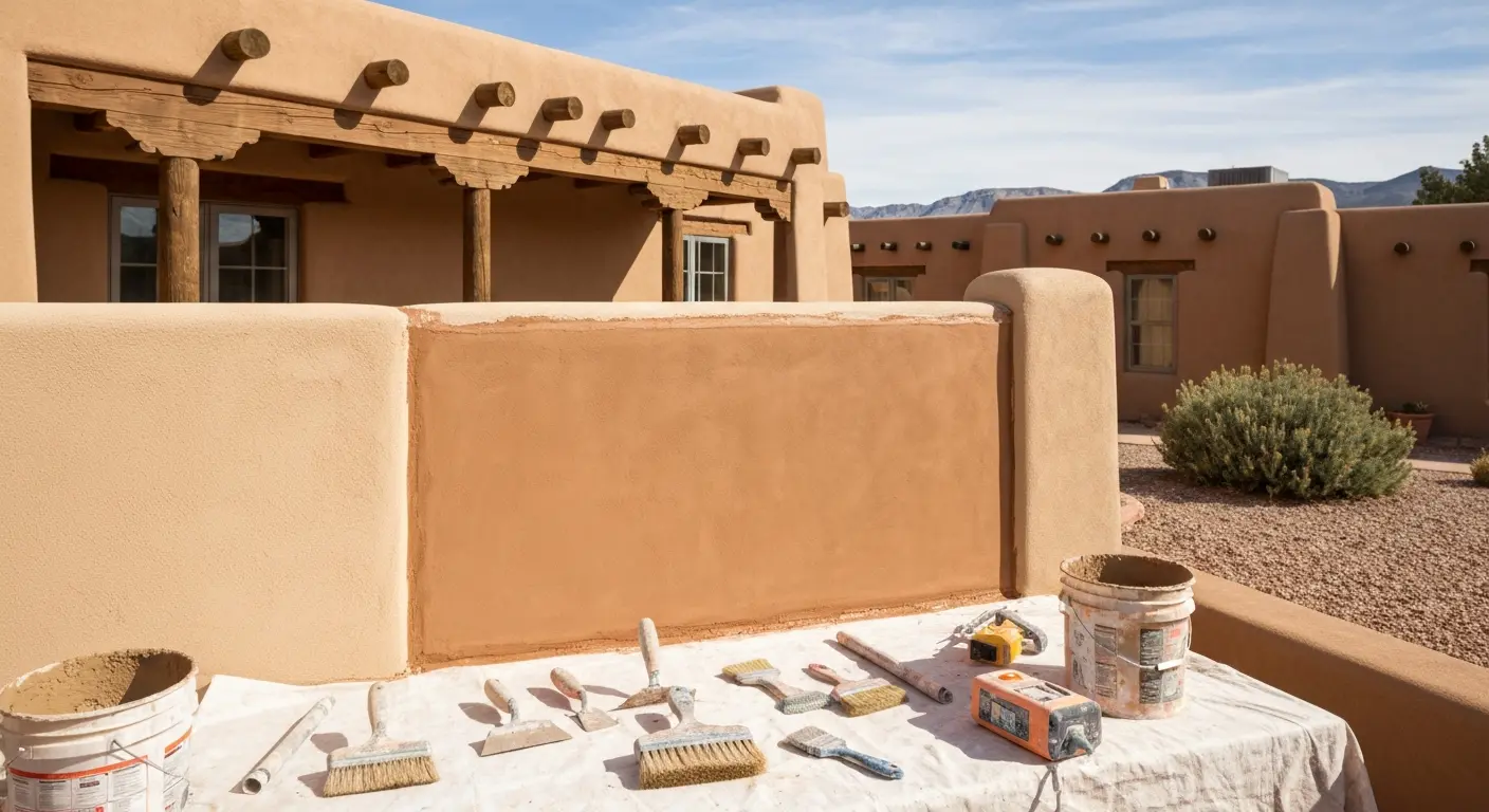 Parapet stucco repair