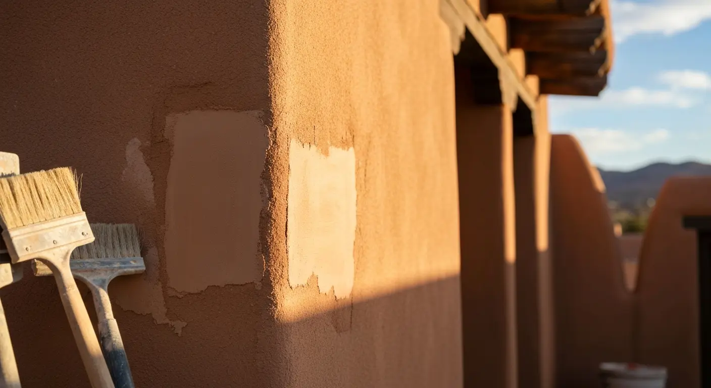 Color matched stucco finish