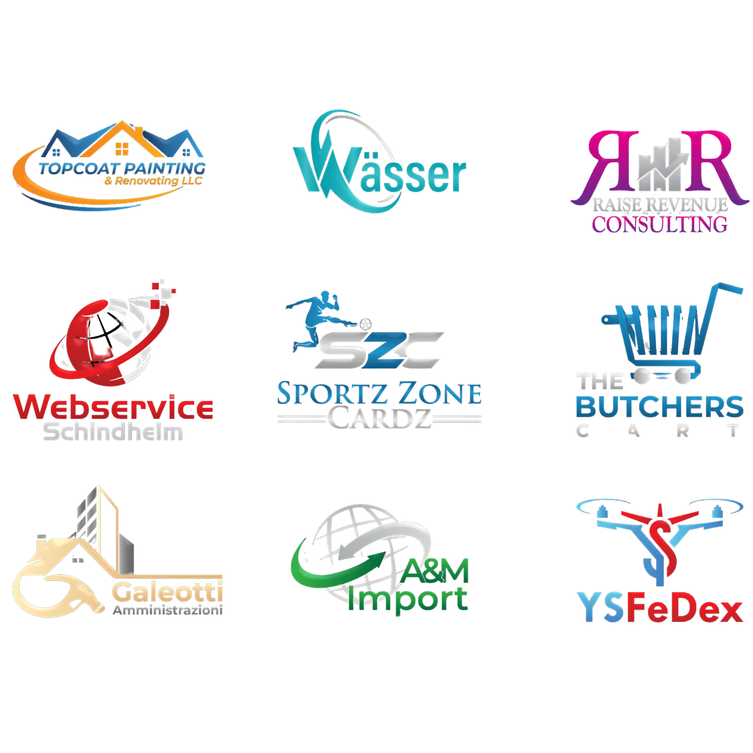Custom logo design samples for UK businesses by Digital Forest AI