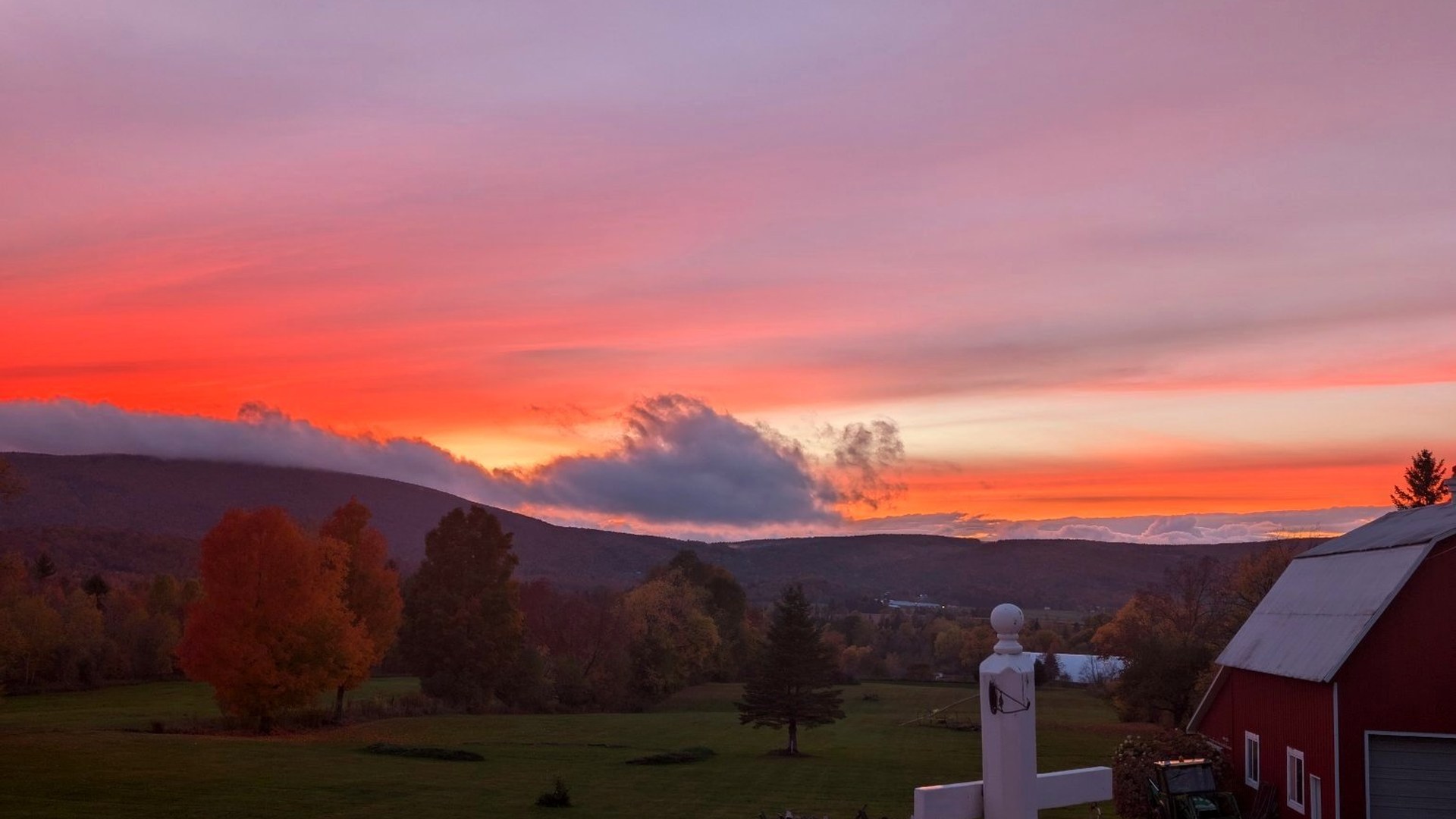 A Vermont sunset landscape, representing a clear online presence for local businesses