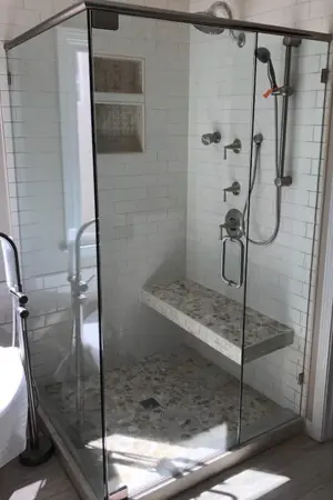 framed shower door install