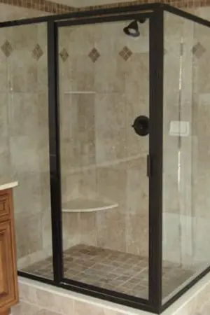 framed shower door install