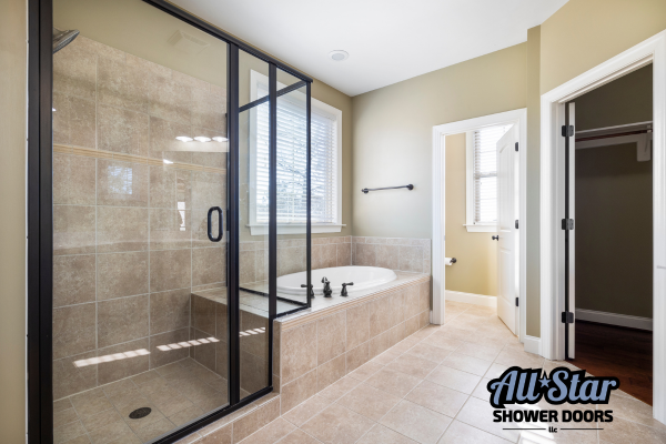 Framed glass shower door in Marietta Framed glass shower door in Marietta