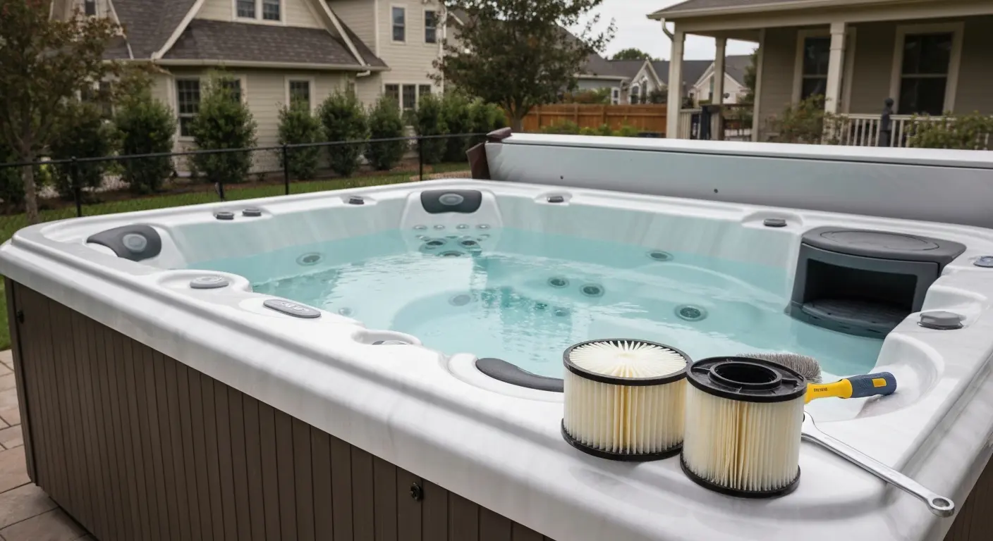 Hot tub filter replacement
