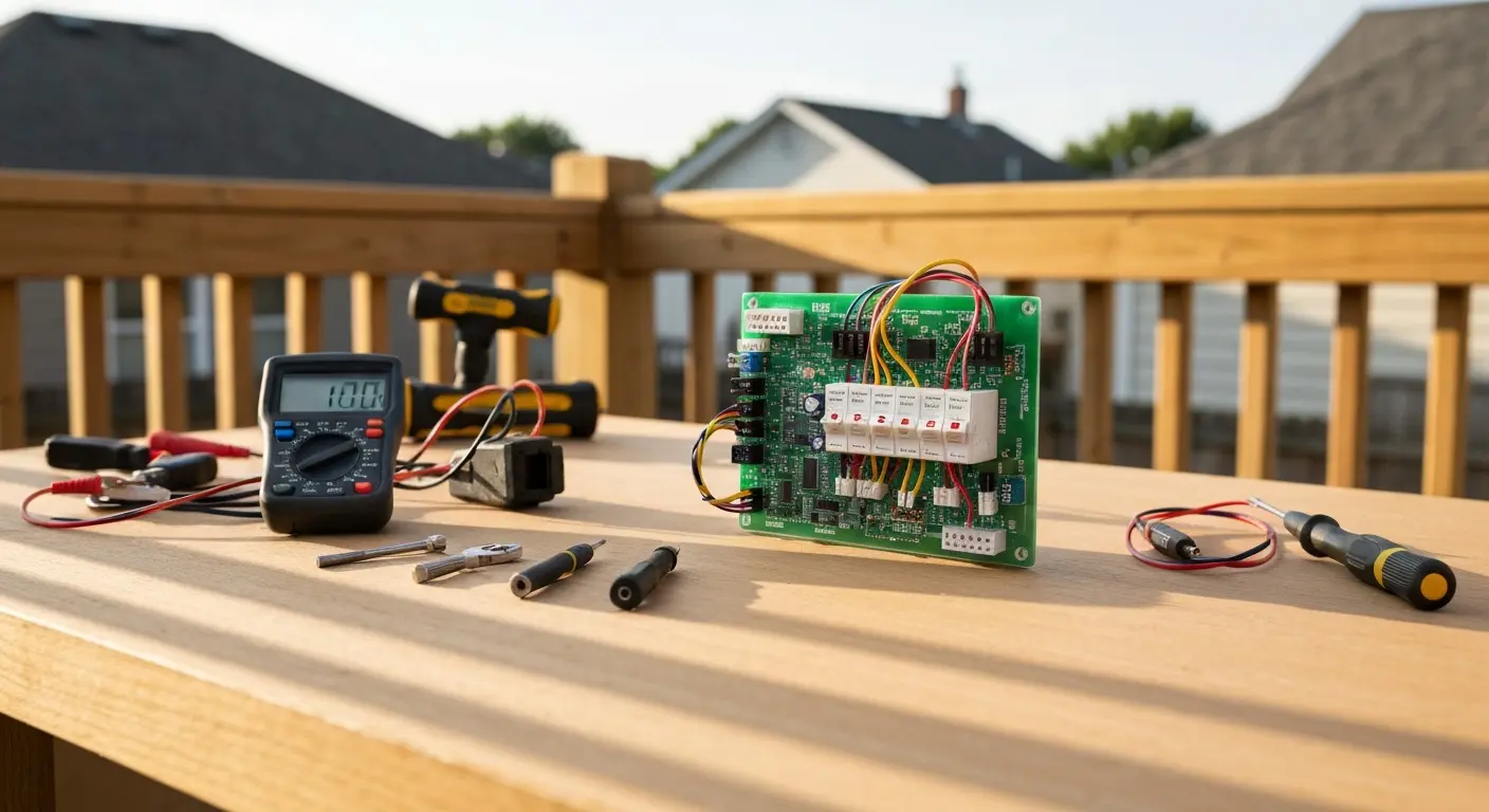 Hot tub electrical control panel repair
