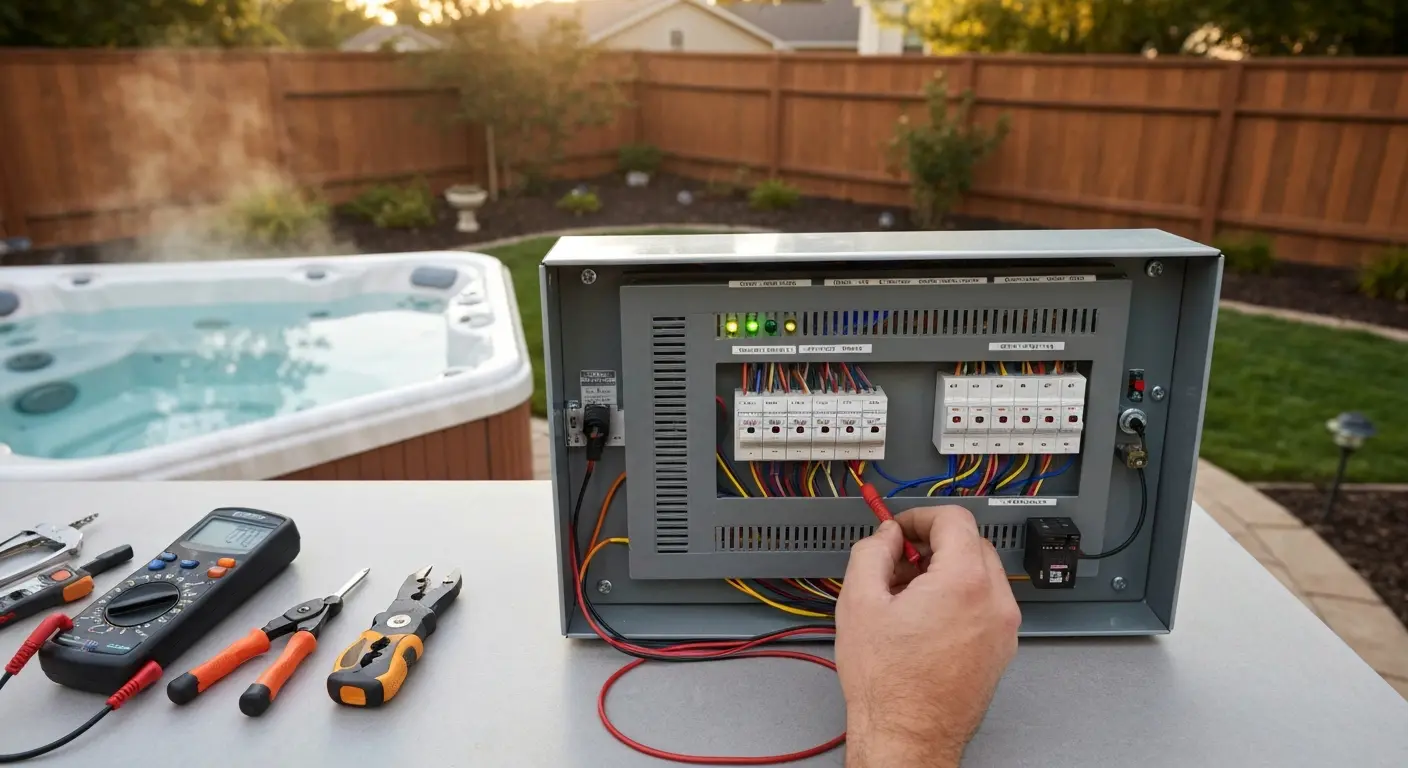 Hot tub electrical and control panel repair