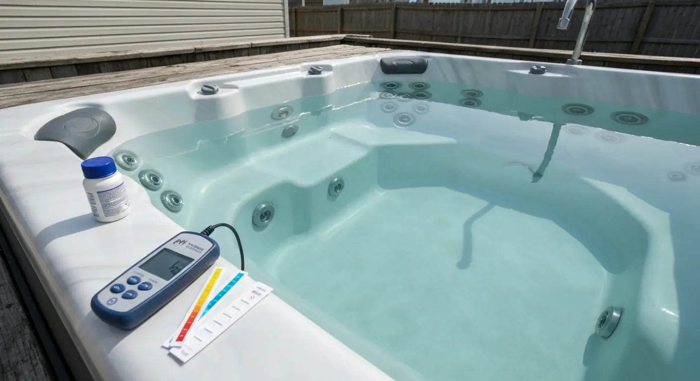 Hot tub water testing and maintenance