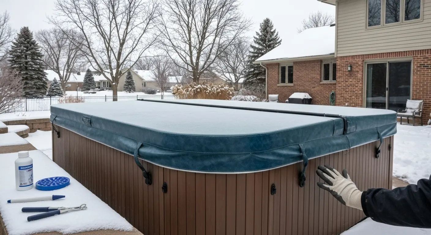 Winter hot tub maintenance in Edina