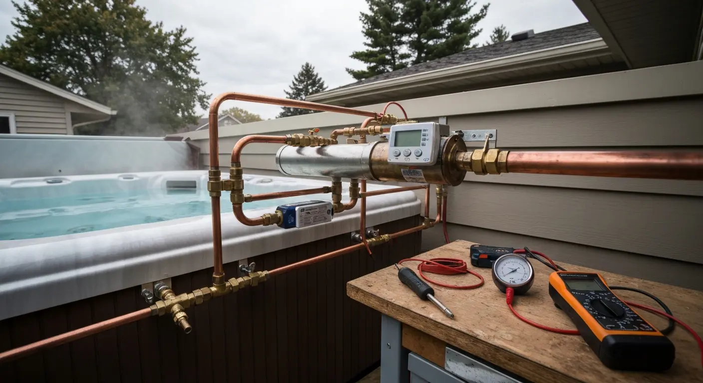 Hot tub heating system inspection