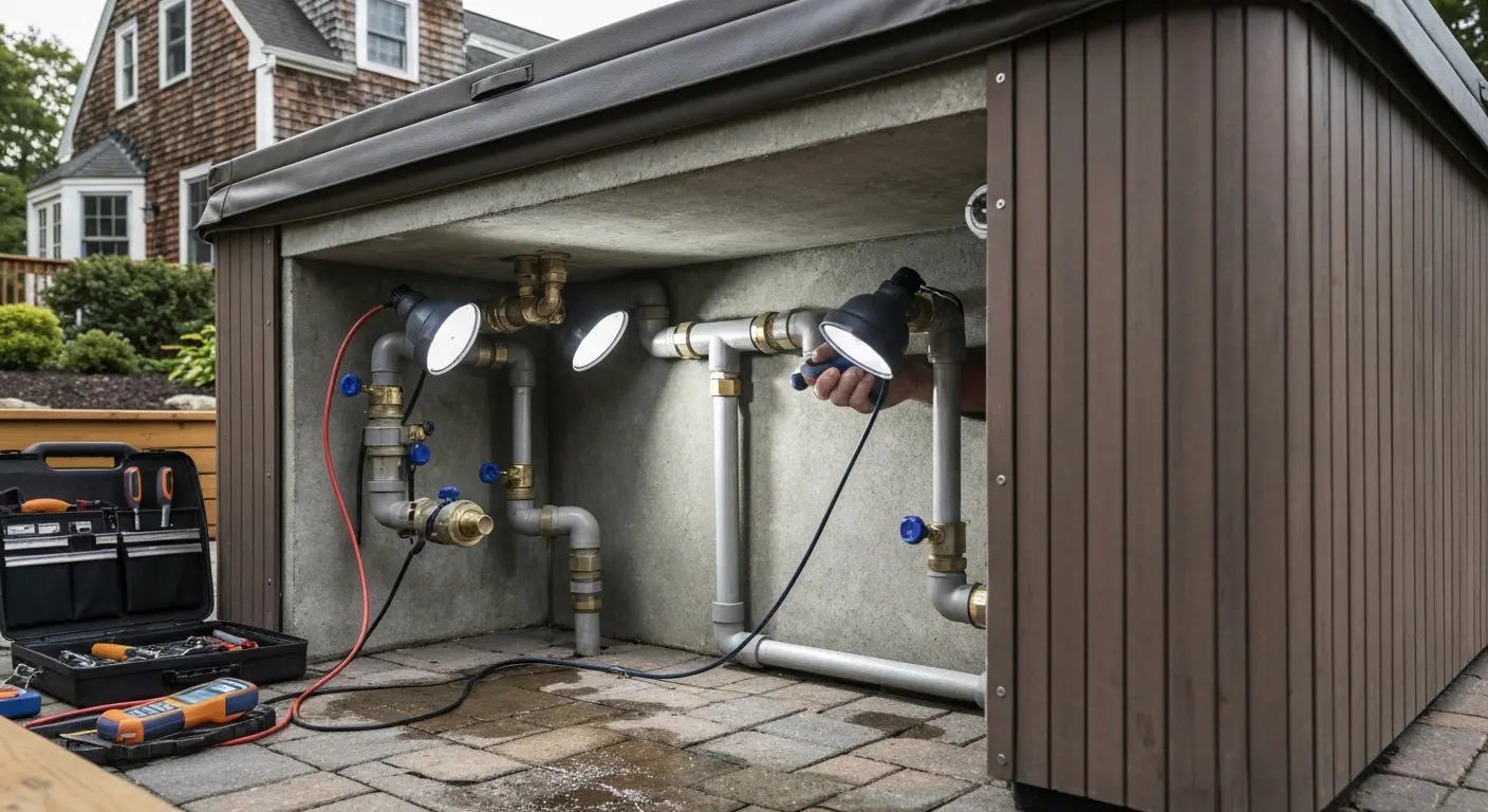 Hot tub leak repair inspection