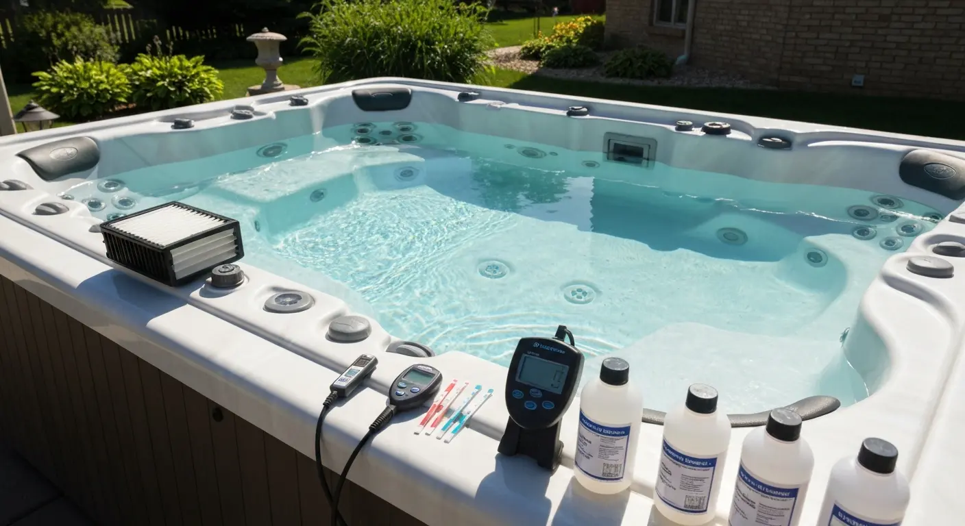 Hot tub filter and water chemistry service