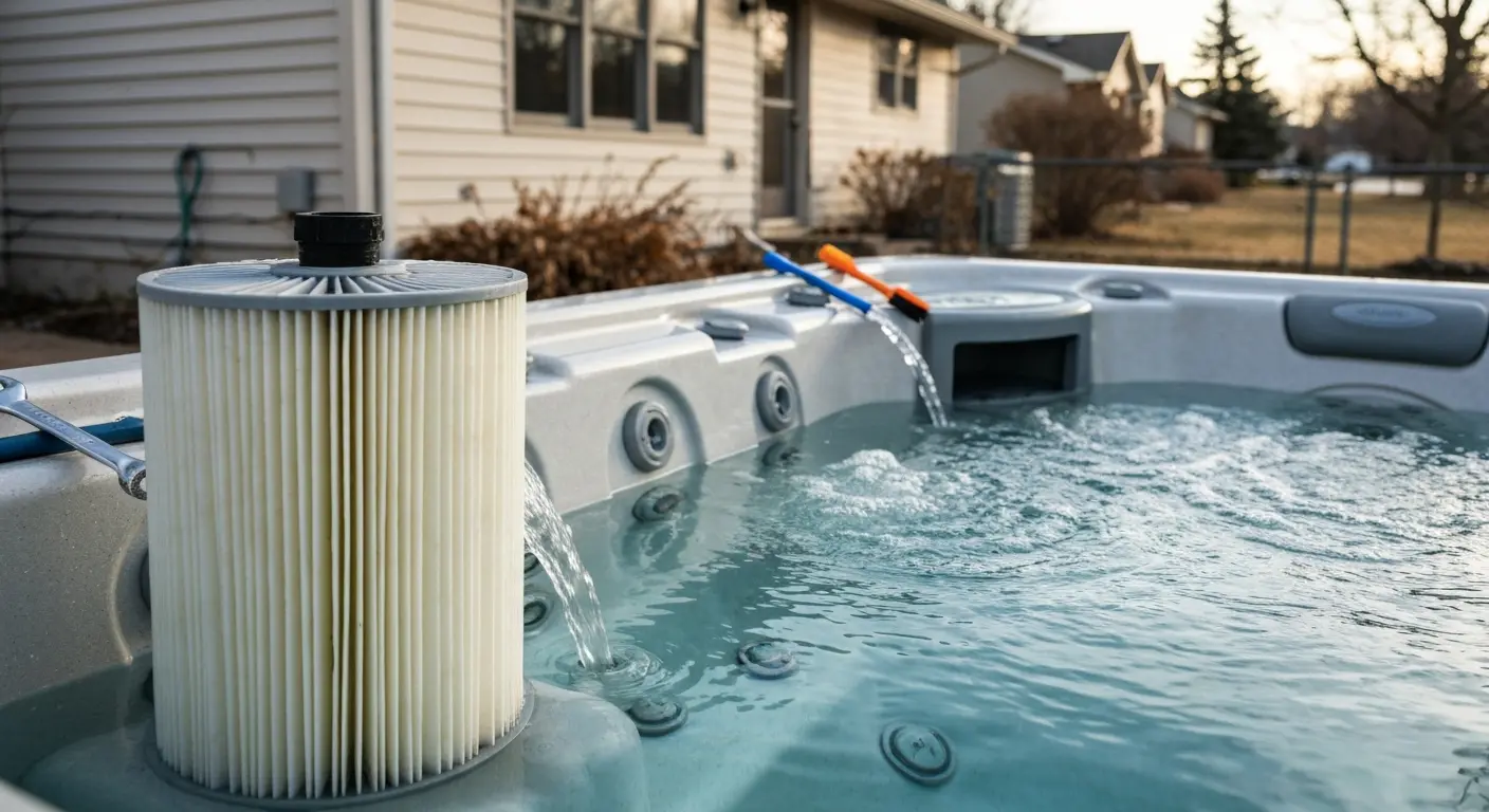 Hot tub filter and jet service