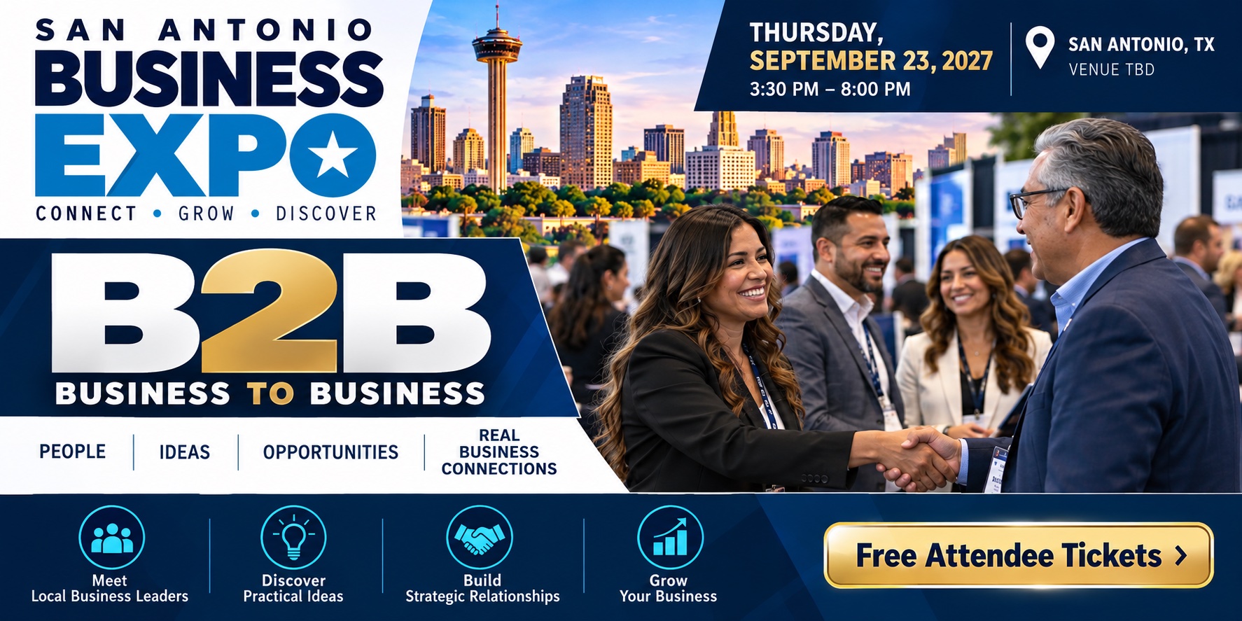 San Antonio Business Expo promotional graphic for September 23, 2027