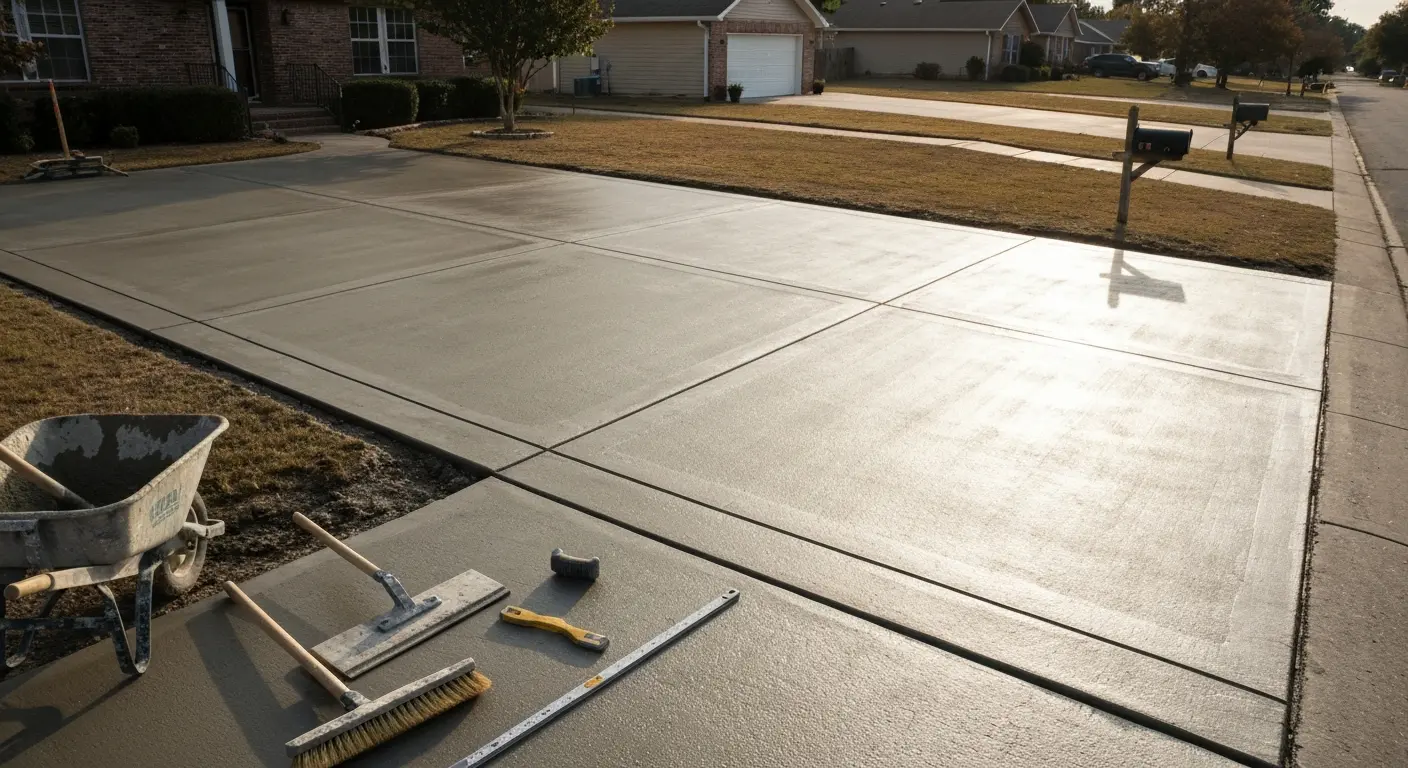Concrete driveway
