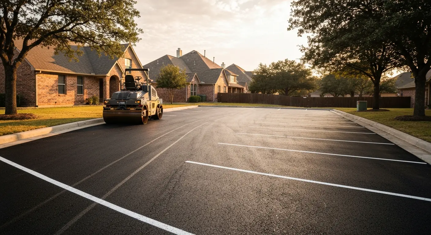 New asphalt paving installation