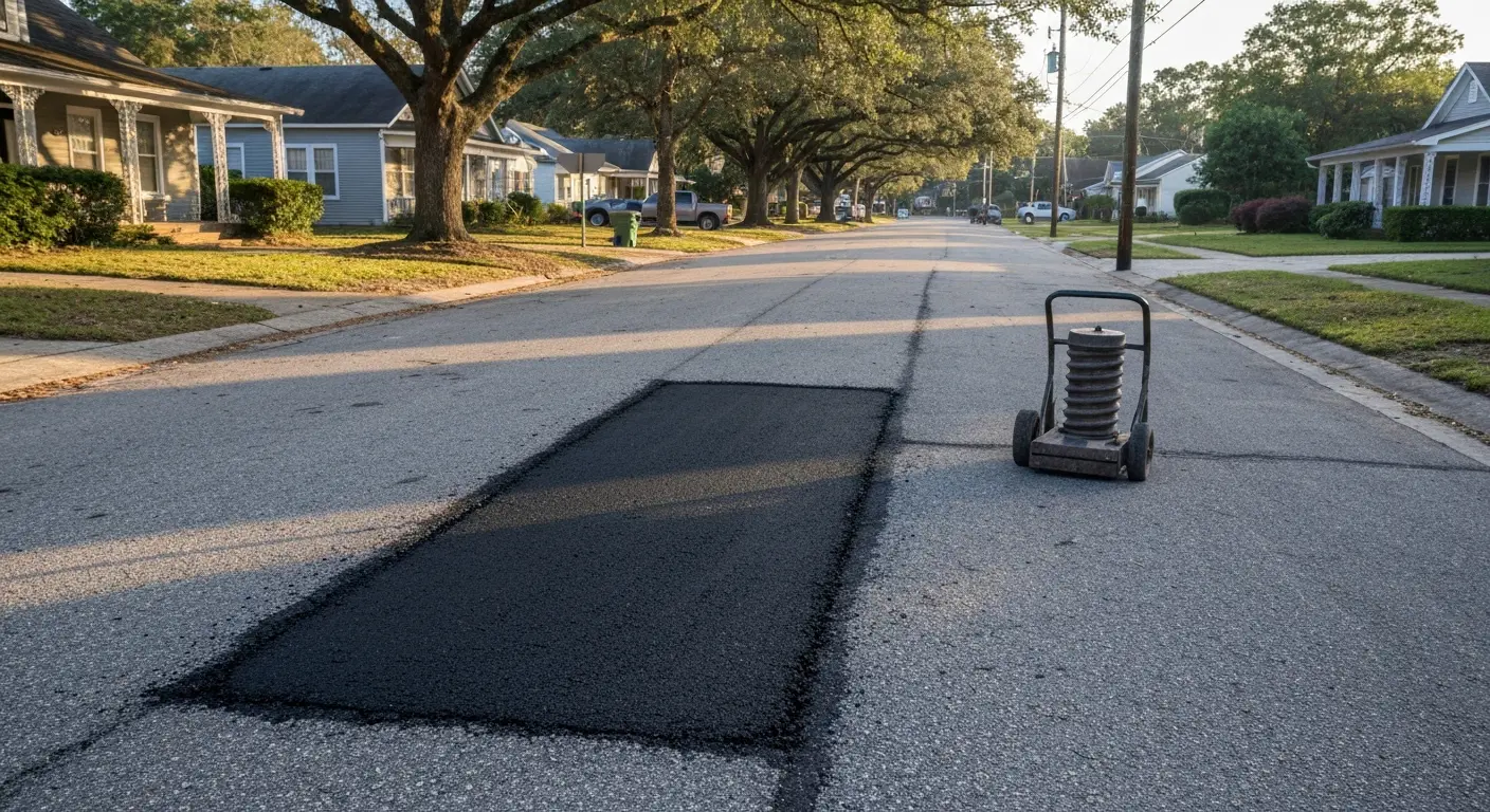Pothole repair work