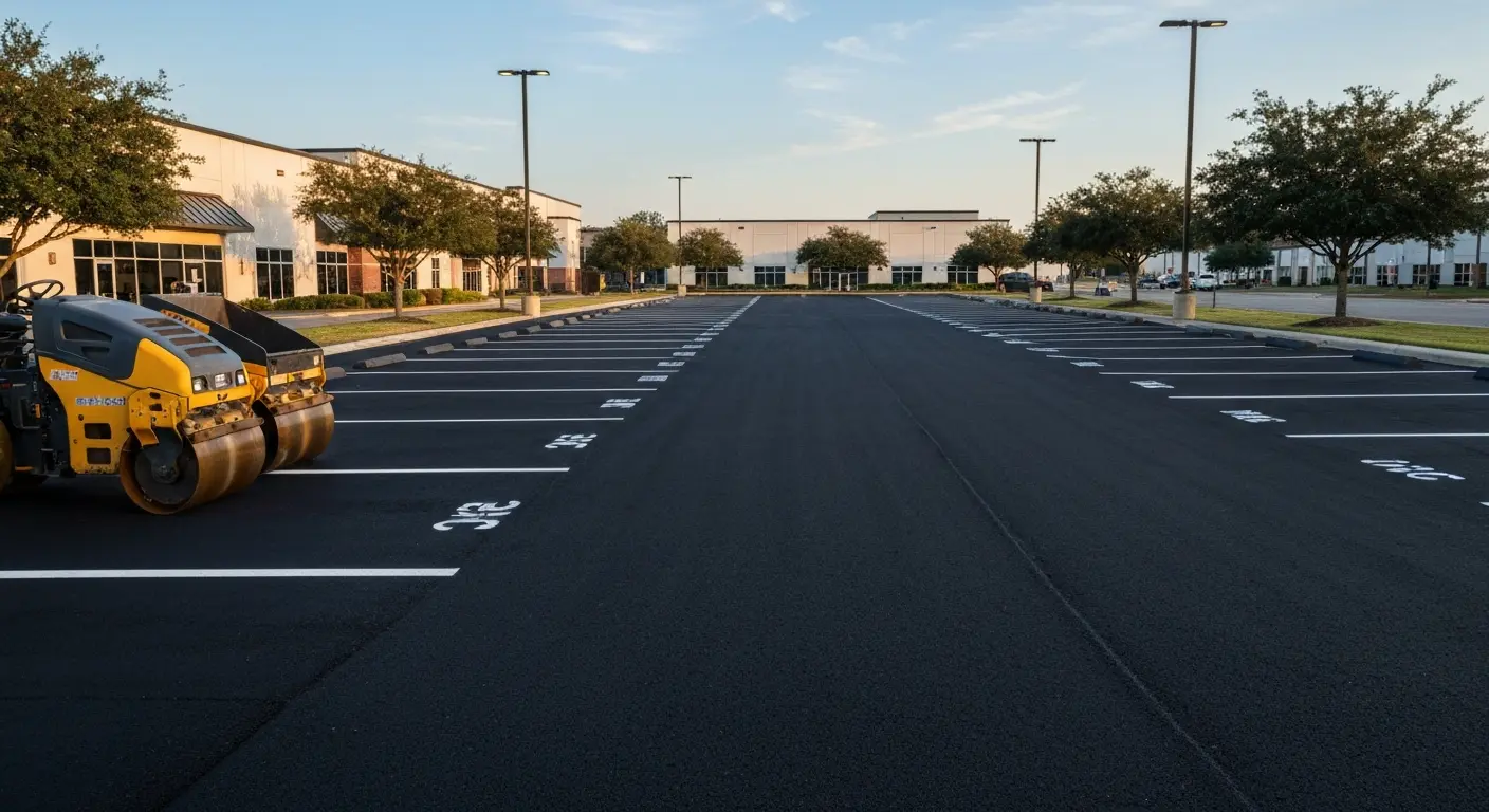 New asphalt paving installation