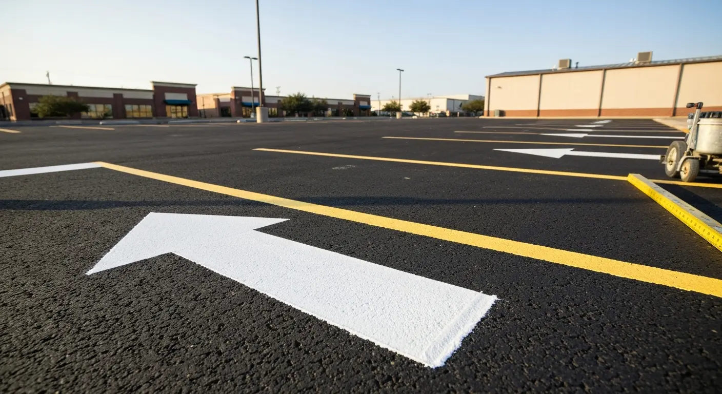 Directional arrows on pavement
