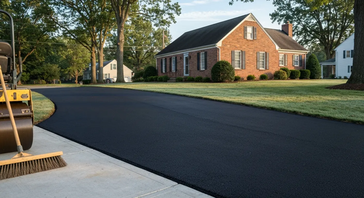 Asphalt driveway paving project