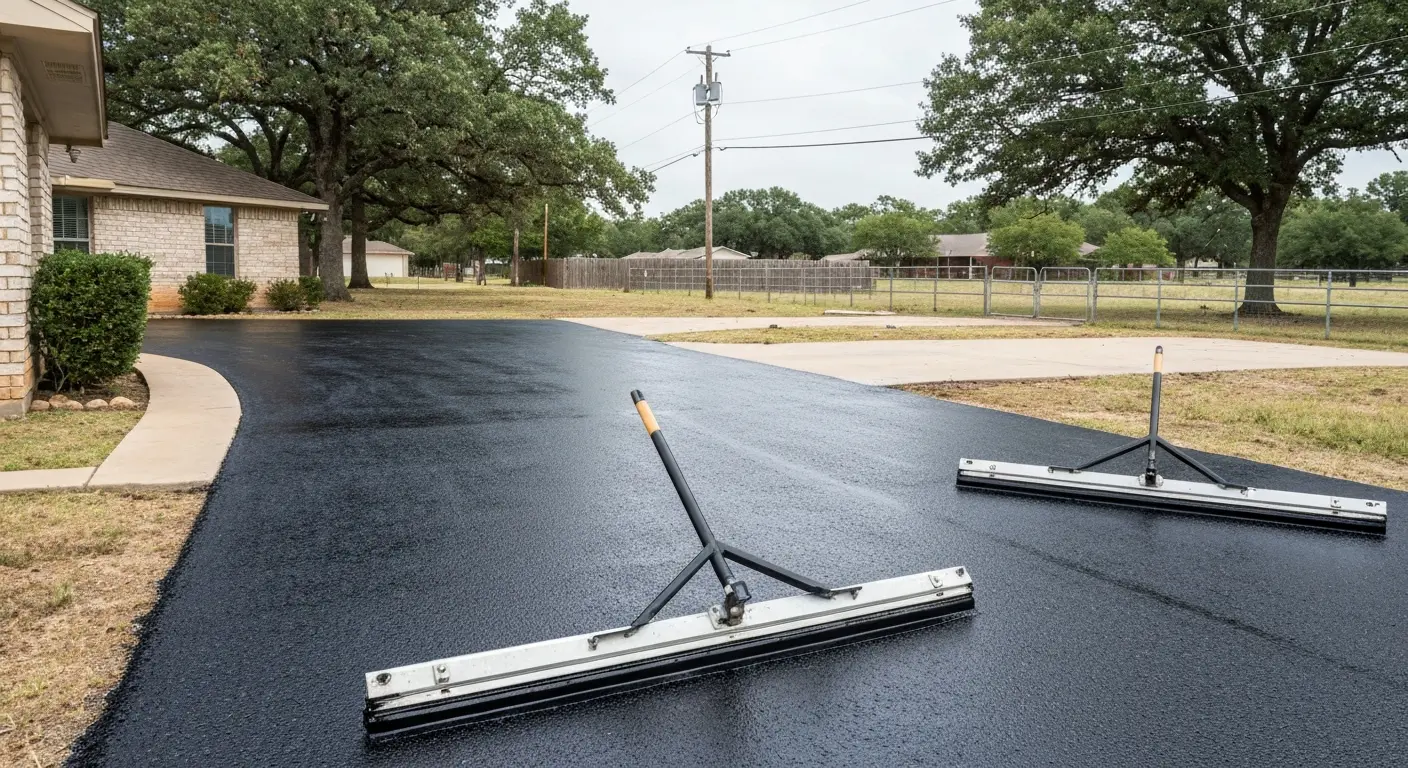 Sealcoated asphalt driveway